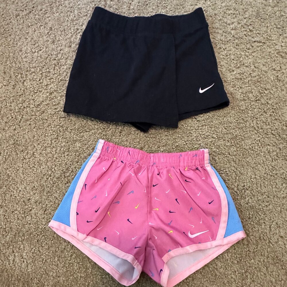 Nike Girls 2 Pack - Pink Shorts & Black Skirt Combo